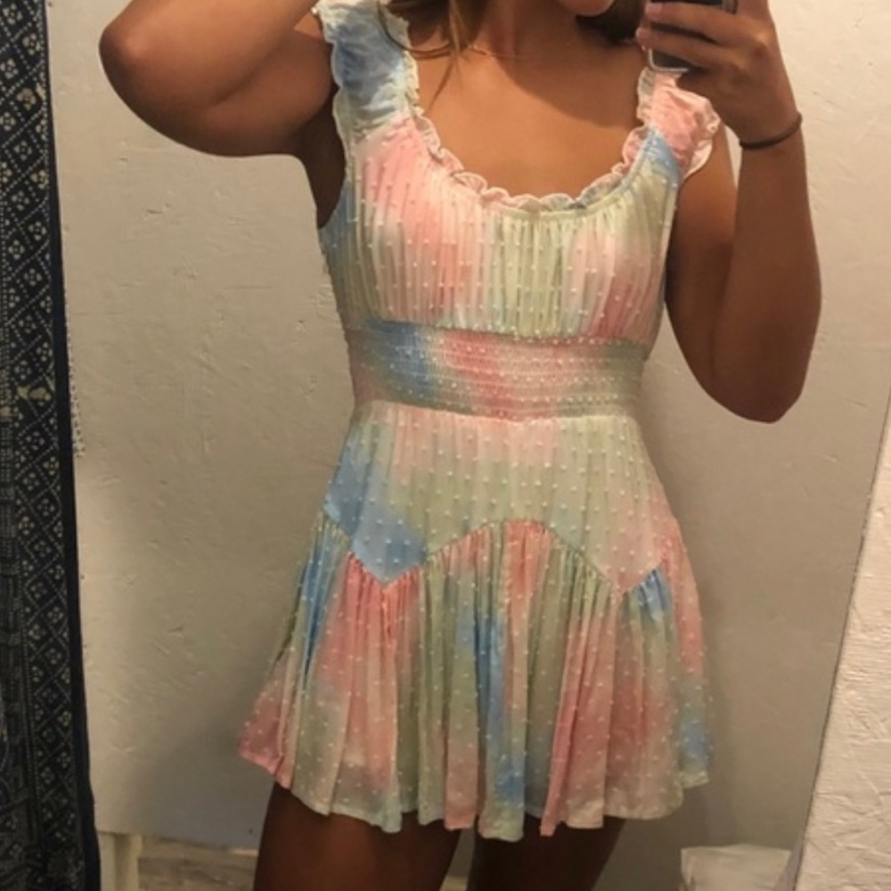 Rainbow wash romper